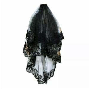New Graceful Beautiful black elbow length veil